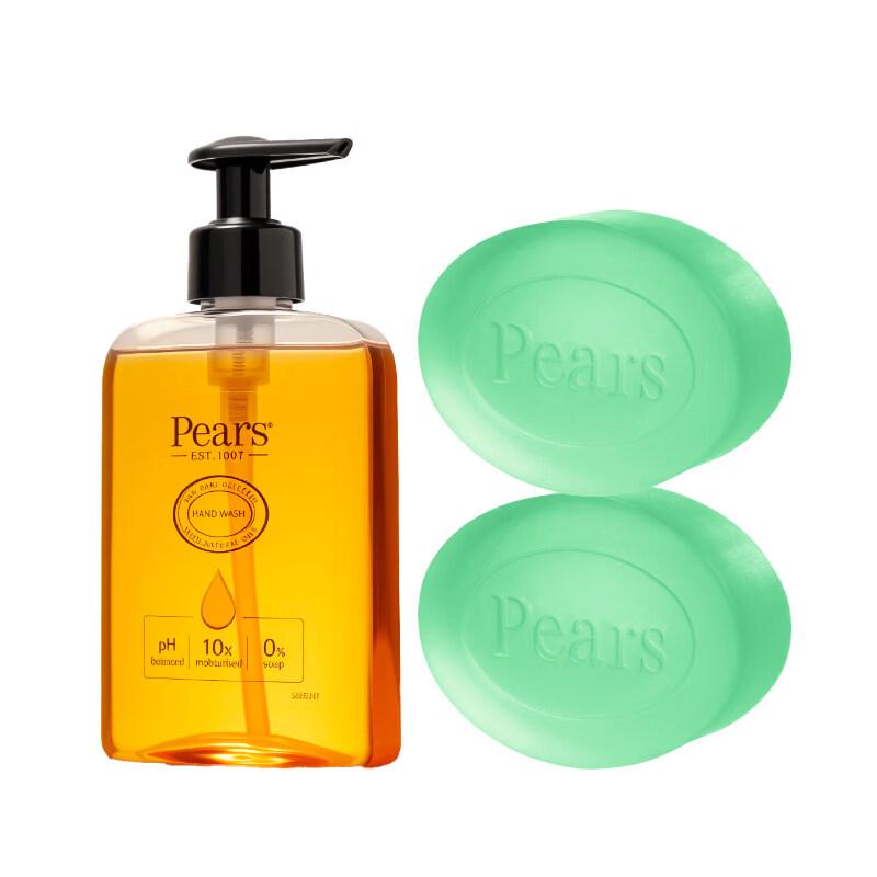 PEARS Изумрудный Хрусталь Мыло и Янтарный Гель для Мытья Рук Набор