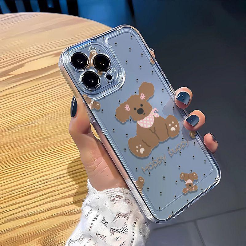 Happy Doggy Clear Soft Phone Case for Apple iPhone 16/15/14/13/12 Pro Max