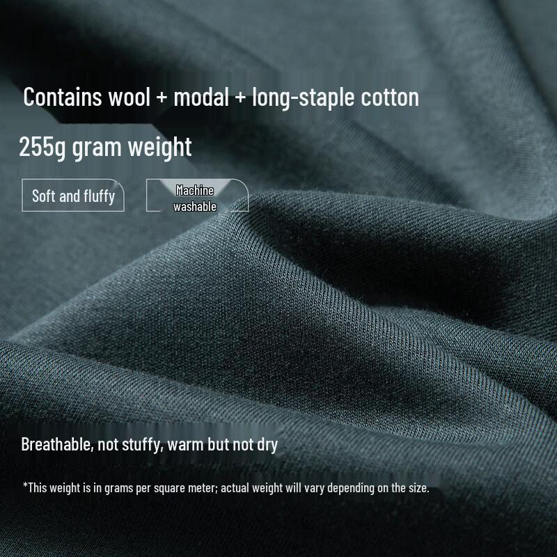 Montagut Men's Wool-Blend Modal Crew Neck Long Sleeve T-Shirt