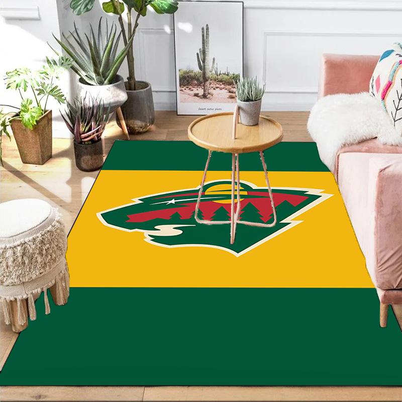 Minnesota Hockey Team Area Rug Suitable for Indoor And Outdoor,Carpets for Kitchens, Homes, Offices, Living Rooms,Home Decor,Christmas Gift