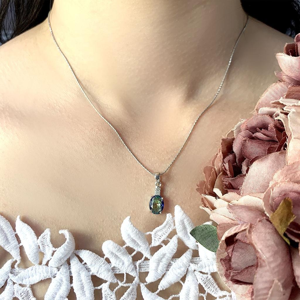 Silver Pendant with Mystic Topaz 1.685ct (1912362)