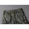 Chinese Size Vintage Green Genuine Cowhide Leather Pants Men Motorcycle Biker Leather Trousers Autumn Winter Men Leather Pants