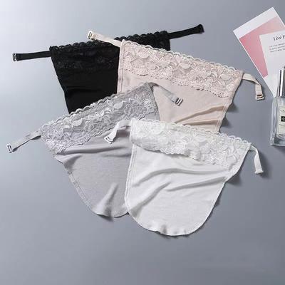 Neuer Seiden-Bandeau-BH mit elastischem Band für Damen, einfacher Clip-on, Spitze, einfarbig, gefälschtes Camisole-Einsatz, umwickelte Brust-Tube-Tops, falscher Kragen