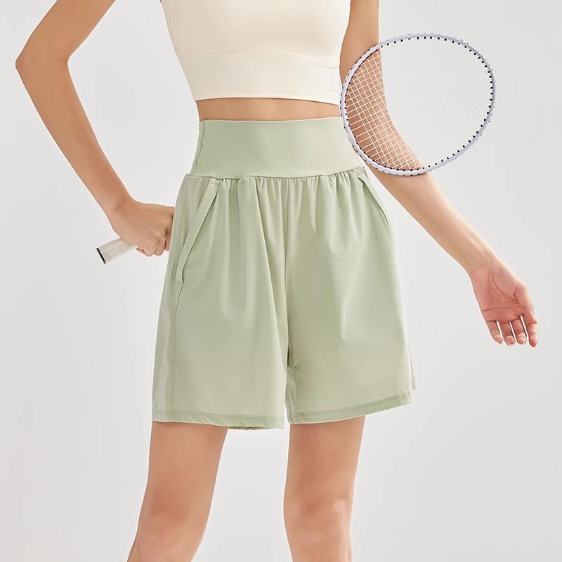 Women s High-Waisted Quick-Dry Tummy Control Yoga Shorts XL (125-135 lbs) зелёный
