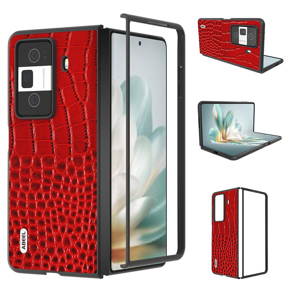 ABEEL For Honor Magic Vs3 5G Case Genuine Cow Leather Back Phone Cover Crocodile Texture