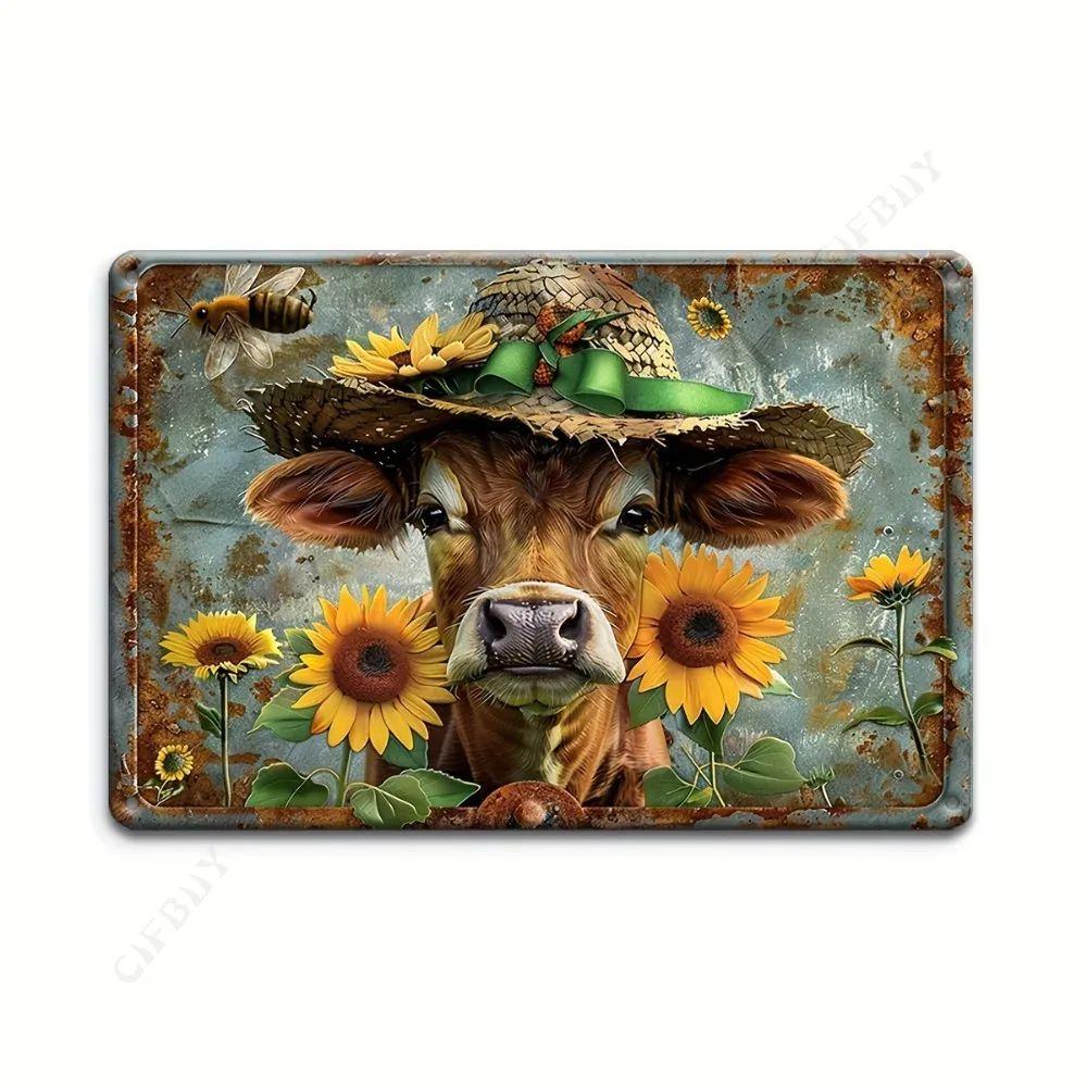 

Винтажная металлическая жестяная табличка с рисунком животного, 2D настенное искусство