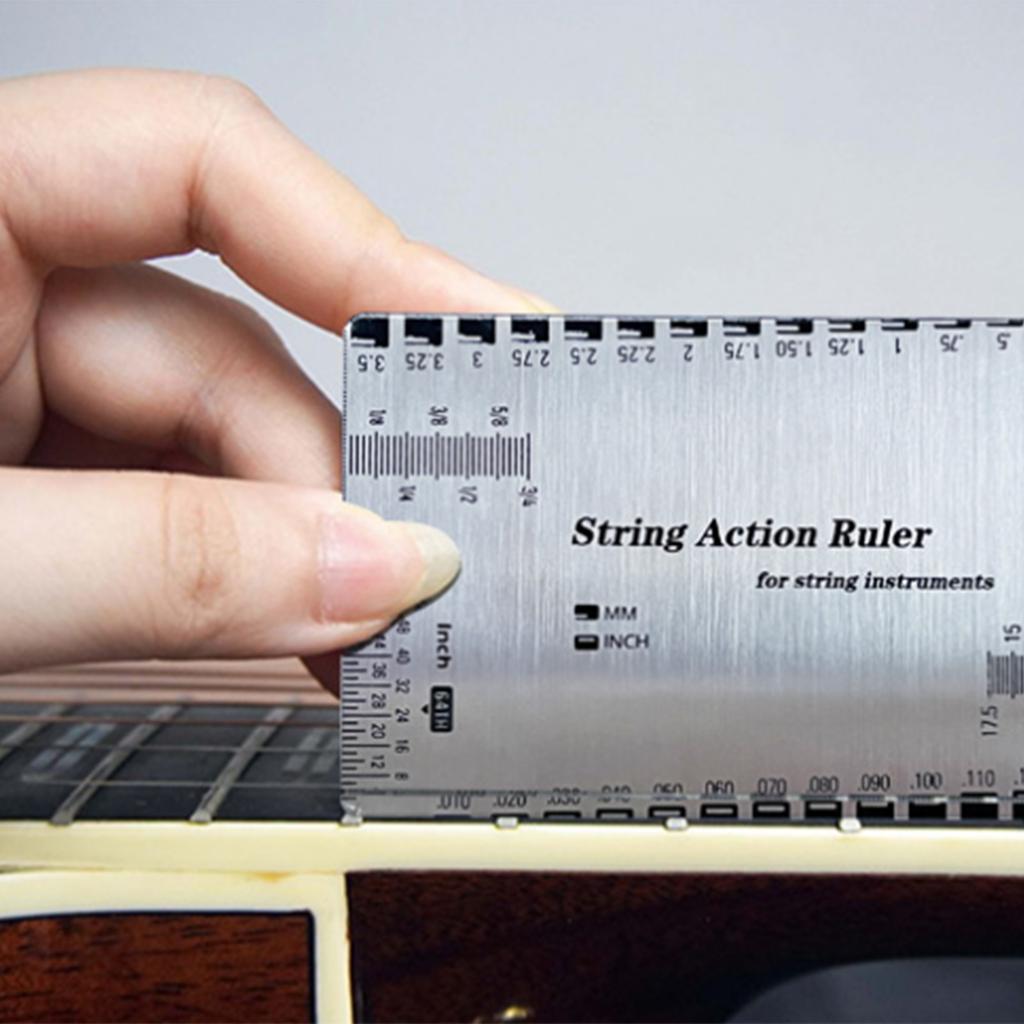 String Height Measurement Tool Guitar String Action Ruler Gauge Guitar Fret Leveling Ruler Fret Catcher Luthier Tool