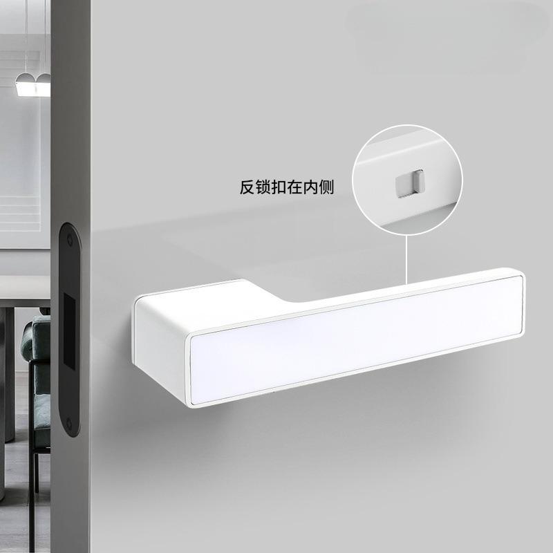 European One-word Handle Door Lock Hidden Keyhole Suitable for Bedroom Study Magnetic Silent Door Lock Minimalist Ecology