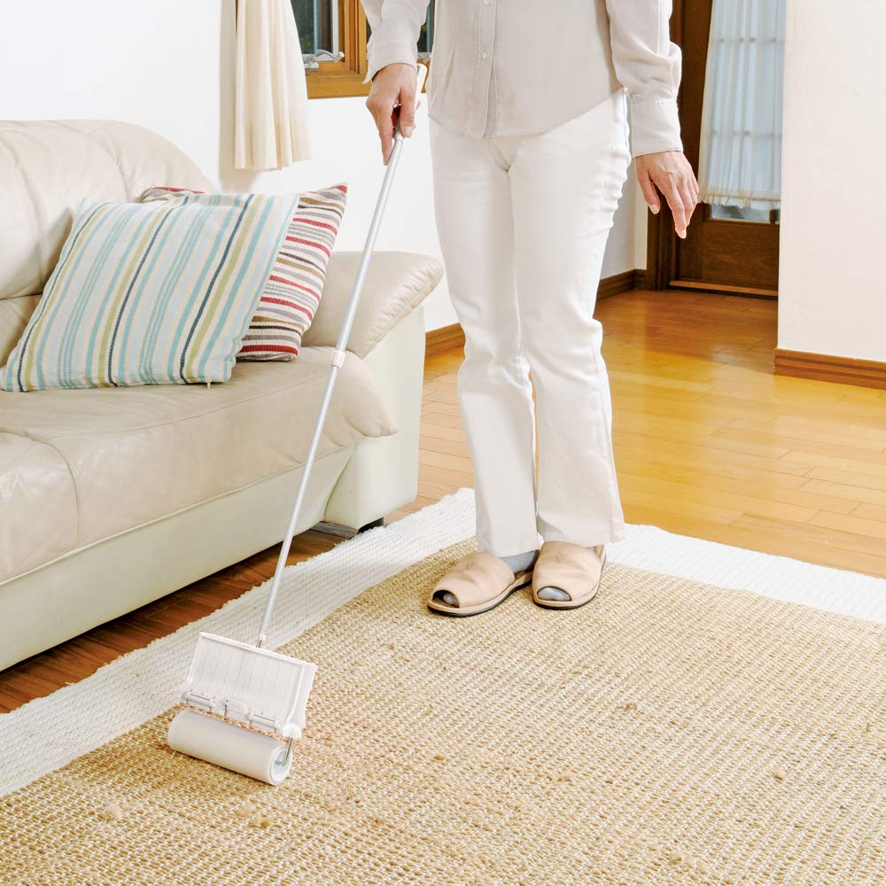 Azuma Industries Sticky a freestanding carpet roller with a storage retractable and a universal size spare tape compatible with all long F-Type