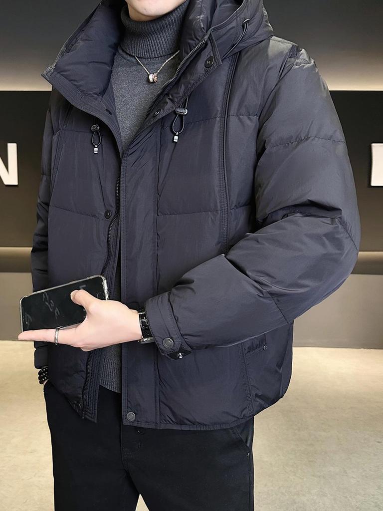 Men's 2025 Hooded Lightweight Warm Down Jacket: Thick, Casual, Anti-Cold Winter Coat