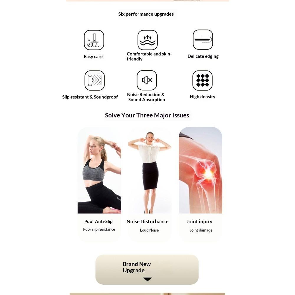 Upgrade Indoor Skipping Rope, Non-slip, Shock Absorption, Sound Insulation Mat, Thickened Fitness Mat, Yoga Mat, Silicone Bottom.