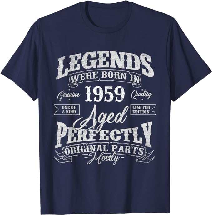 65 Year Old Gifts Vintage 1959 65th Men Women 65th Birthday T-Shirt Legends Were Born in 1959 Year of B-day Tee Top Dad Mom Gift