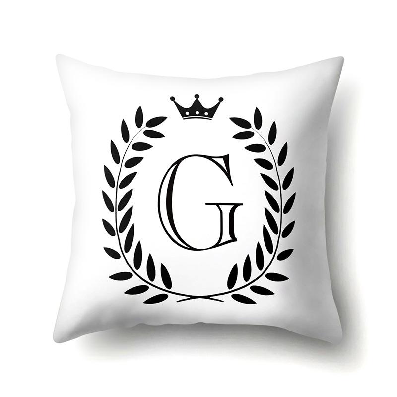

Polyester Pillow Case Ornament Home Car Waist Cushion Cover 26 English Letter Printed Pillow Case Premium Durable No pillow core