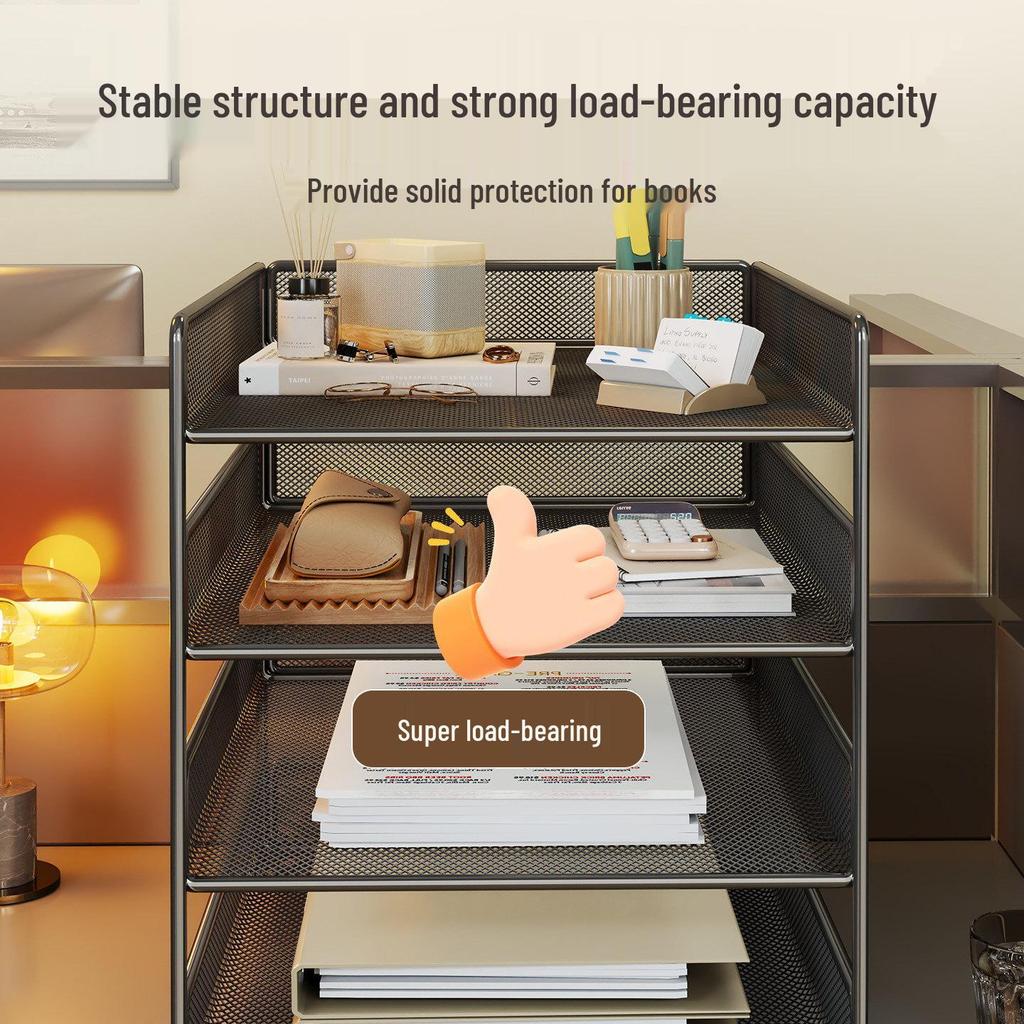 Multi-Functional Metal Document Rack - Large Capacity Office Storage Organizer