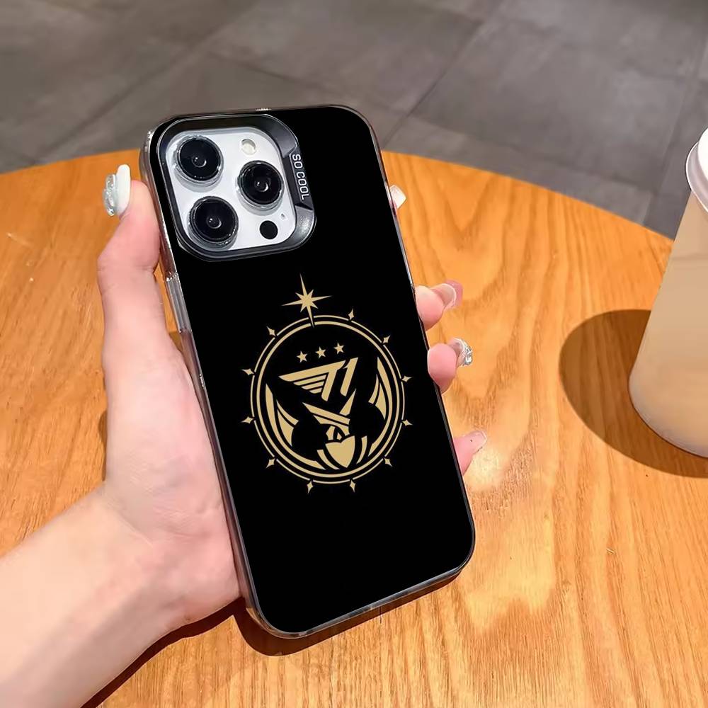 Team T1 F-Faker 2025 LCK Six Star Phone Case For iPhone17 16 15 14 13 12 Pro Max Grey Black Matte Laser Metallic Aurora Funda