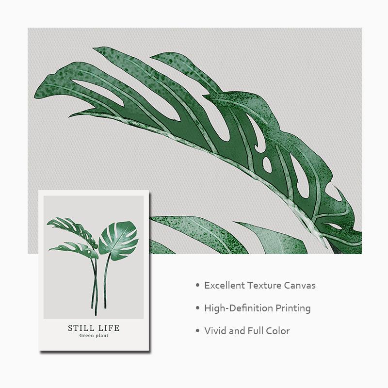 Acuarelă Plant Scandinav Poster Frunze Verde Artă Perete Pânză Pictură Postere nordice și imprimeuri Imagine de perete pentru camera de zi