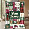Coperta in Flanella Stampata con Nome Personalizzato di Natale Caldo Confortevole Coperta da Letto Decorazione per la Casa Regalo Festivo