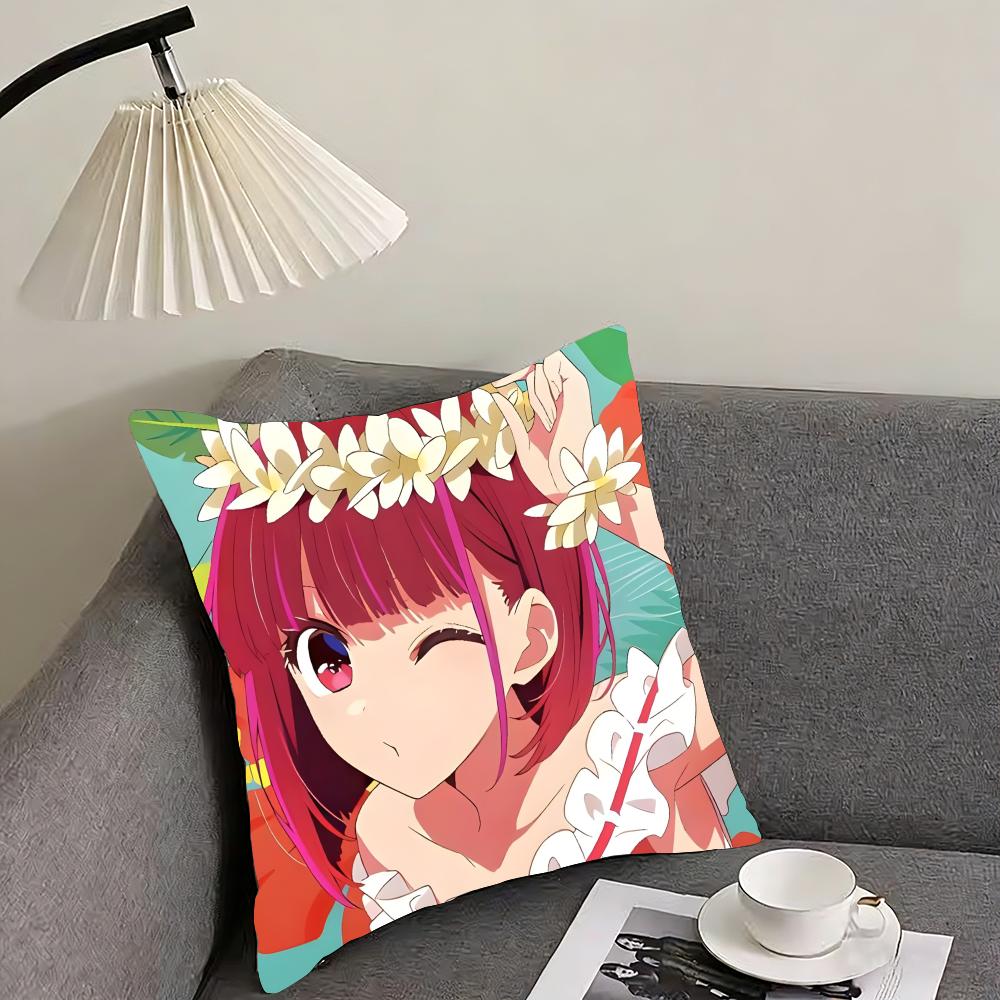 Oshi No Ko Kana Arima Cushion Cover Reversible Plush Pillow Cover – For Car, Sofa, Bedroom, Perfect As a Gift.