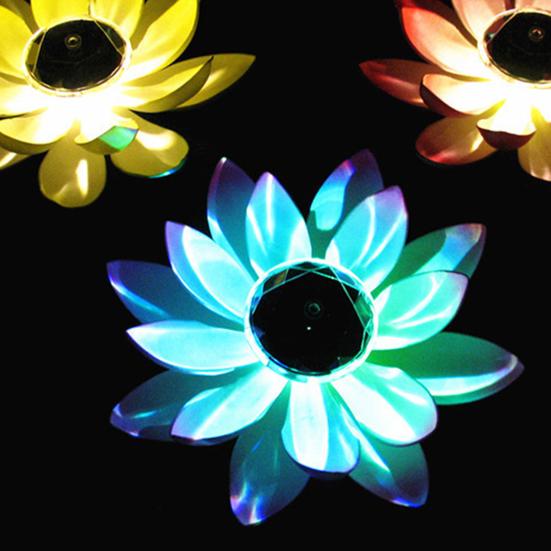 Hagedekorlampe Bærbar Klar Tekstur Realistisk Solcelledrevet Lotusform Gårdsplassdekorlys Gårdsplassdekorasjon