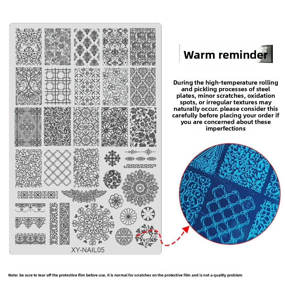 Flower Pattern Nail Art Plate Clear Textures Nail Stamping Plate Manicure Template  for Nail Salon