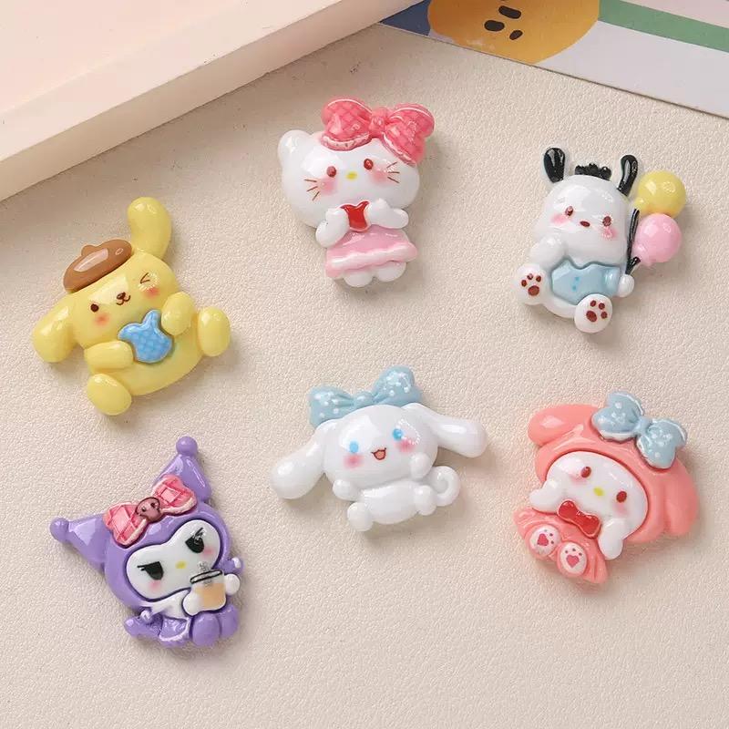 10 Pcs New Kawaii Cartoon Cute Bow Animal Series Resin Scrapbook  Diy Scrapbook Crafts A142