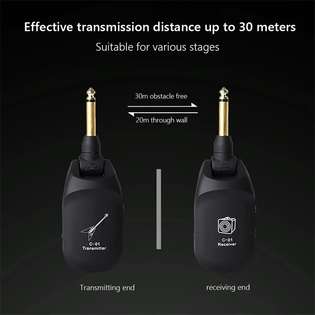Guitar Wireless System Audio Transmitter Receiver C01 Pickup USB Rechargeable Wireless System for Electric Guitar Bass Violin