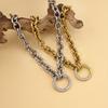 Women's Modern Minimalist Gold Plated Stainless Steel Choker Chain Necklace Trendy Geometric Style for Party