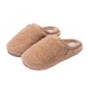 New simple color matching versatile plush slippers autumn and winter indoor household plush warm non-slip cotton slippers