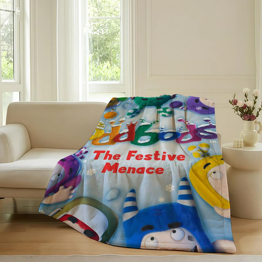 

Cartoon cute O-Odd B-Bods Blanket For Sofa Office Bed Plane Travel Sleep Read Relax Camping Soft And Warm 75cmx90cm