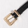 New Women's Crocodile Pattern Buckle Crocodile Pattern Patent Leather Chic Fashion European and American Business Belt
