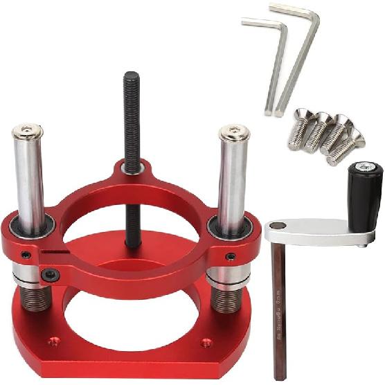 Adjustable Router Lift for 65mm Diameter Universal Trimming Machine,Aluminum Under-Table Router Base for Router Table Insert Base Plate with Double