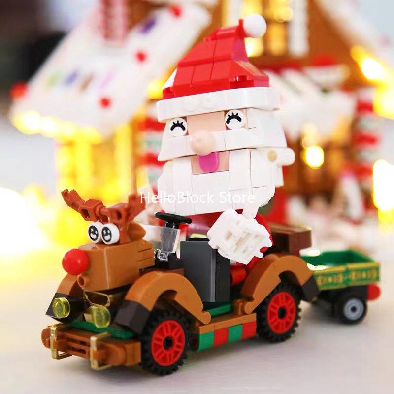 Дед Мороз Олень Машина Конструктор Креативный Эксперт Мультяшный Дед Мороз Модель — фото 6