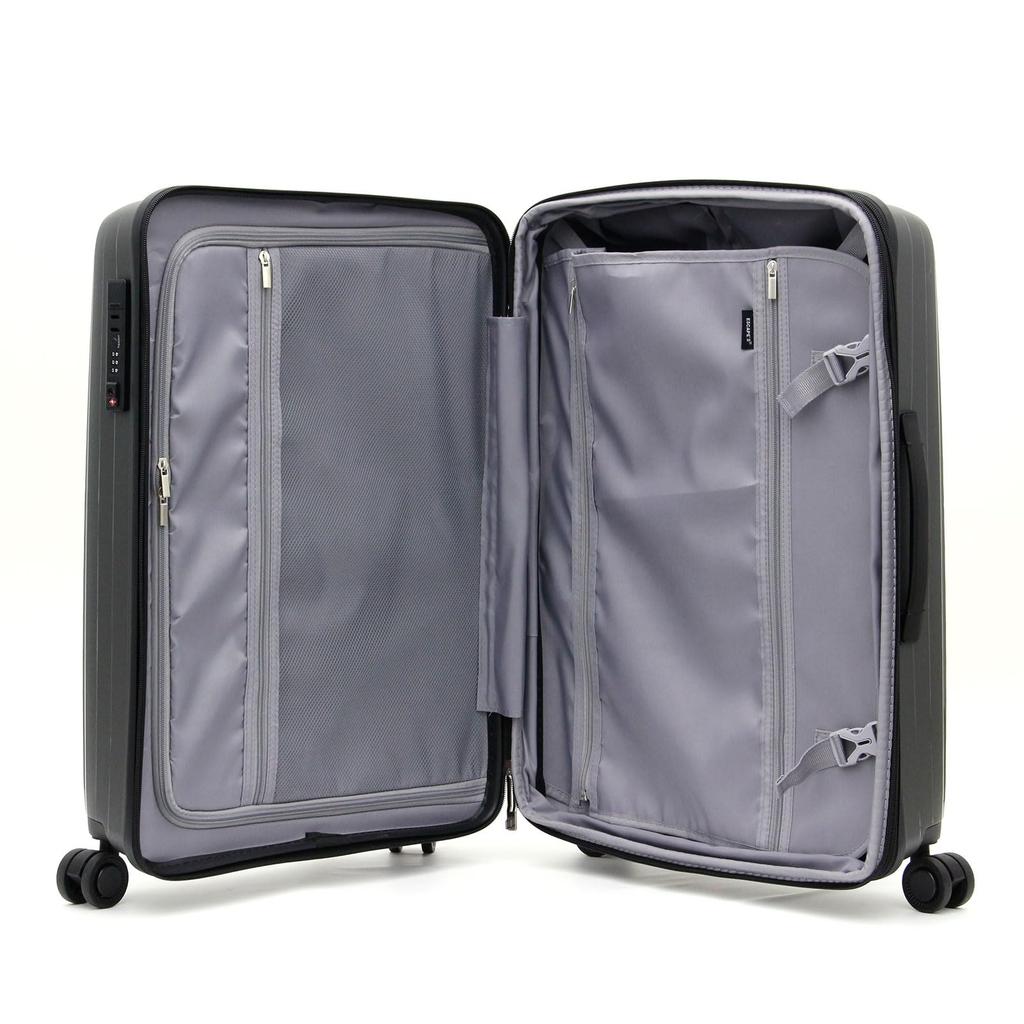 Sifre Koffert med glidelås, Hard Gunmetal, Ultralett, Håndbagasje, Medium, ESC2291-59,