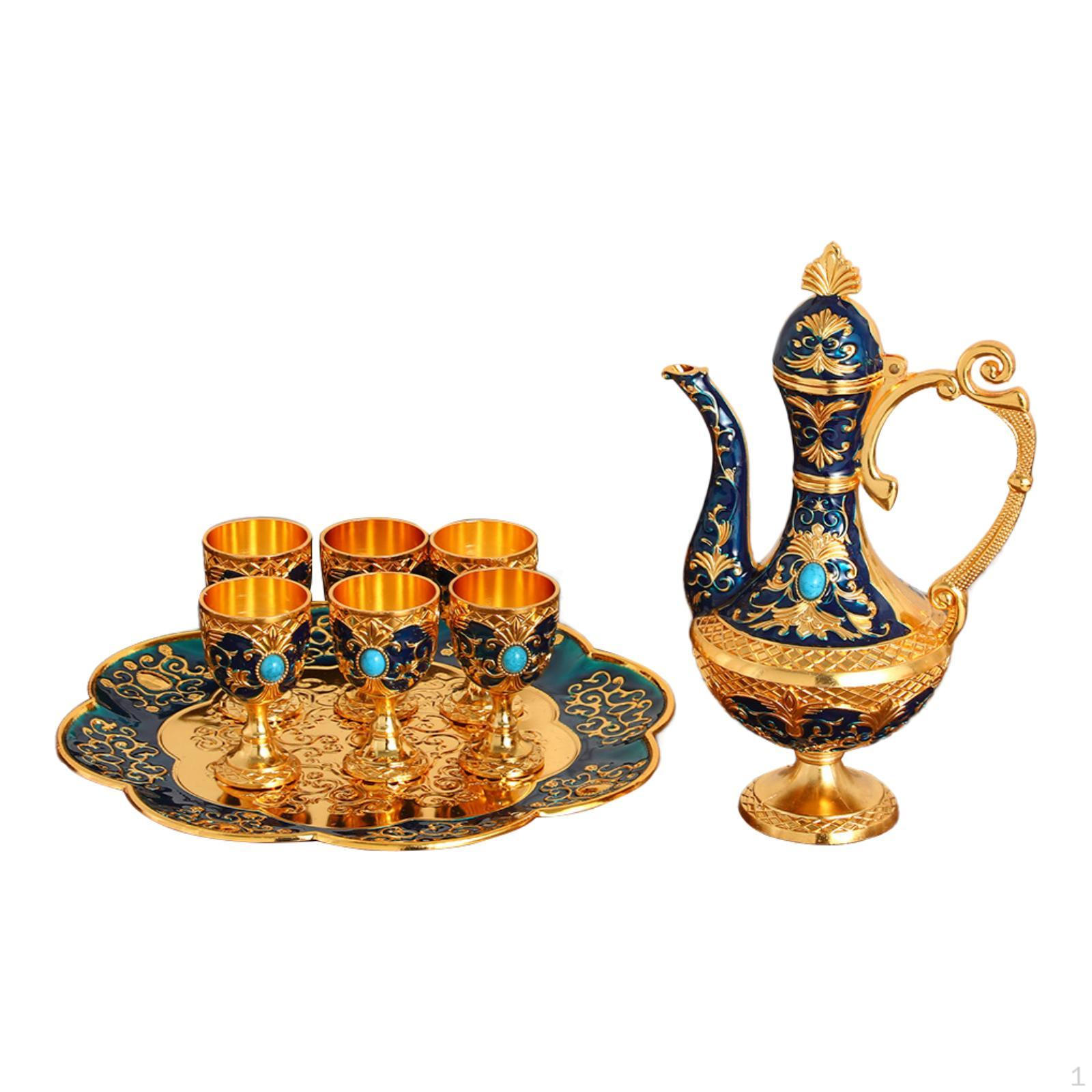 

Набір кавника Орнамент для подачі води на чай для весілля вітальні gold blue