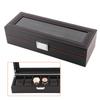 Sturdy Carbon Fiber Watch Box Transparent Window 6 Slots Watch Case Red Line Luxury Watch Display Watch Display