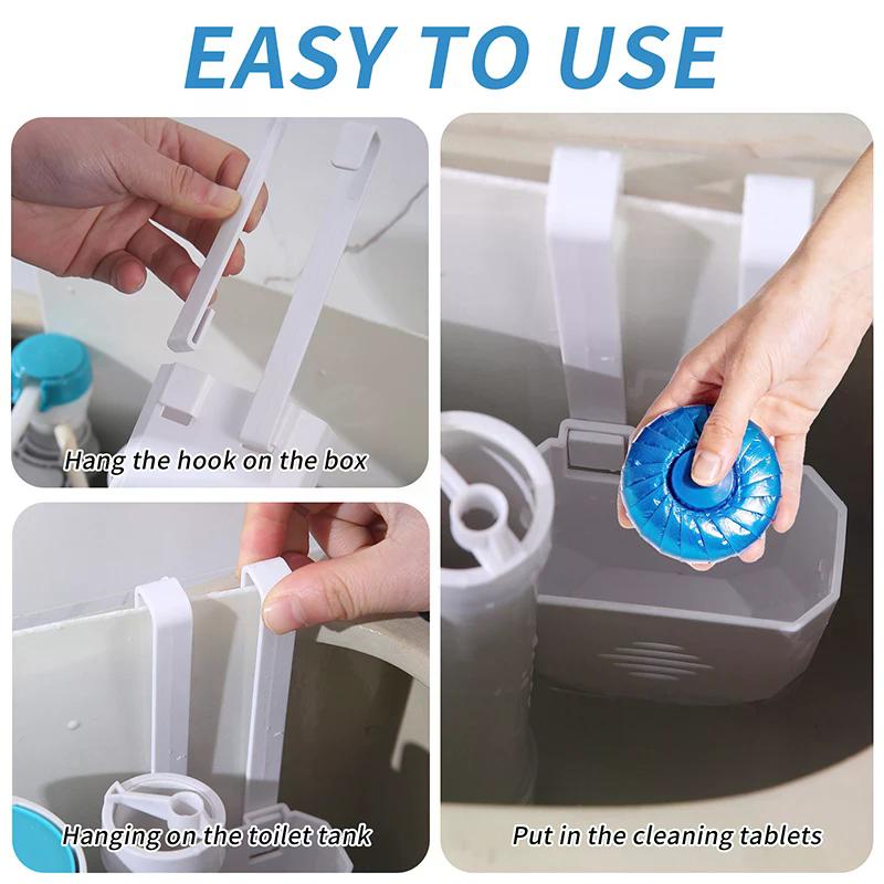No More Messy Cleaner! Hanging Tank Tablet Holder, Stops Residue & Saves Money, Easy Snap-On, Protects Your Toilet