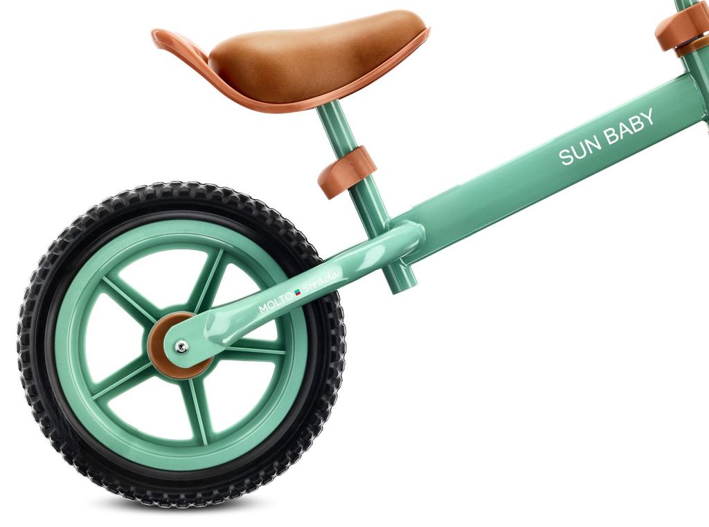 Rowerek Biegowy Dla Dzieci 12 Cali Dla 2 Latka 3 Latka Lekki 2,5 Kg Molto Strada Sage Green Czarne Opony
