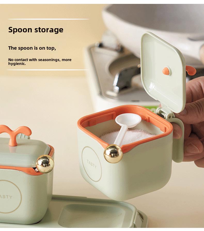 Kitchen Seasoning Set: Salt & MSG Jars with Compartments