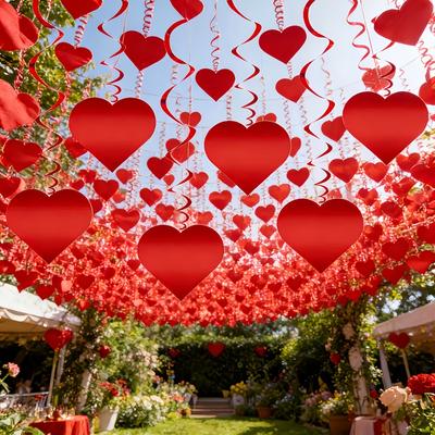 Romantic Valentine's Day Love Pulling DIY Decorations Love Flower Hanging Curtain Party Supplies Wedding