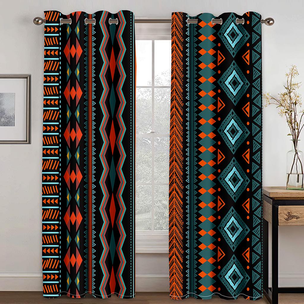 3D Modern Minimalist Ethiopian Style Color Stripe Curtains 2 Panel European Luxury Living Room Bedroom Decor Curtains