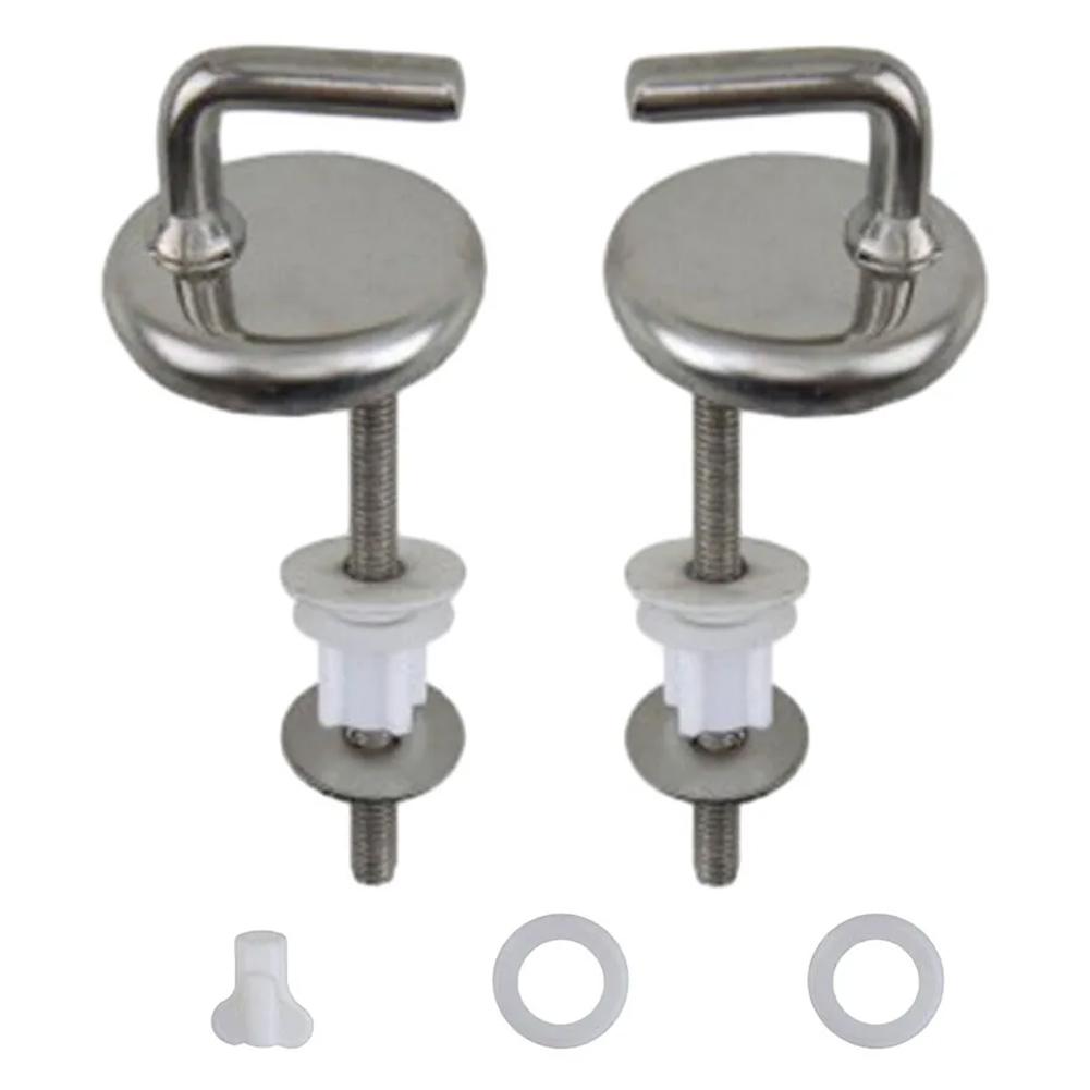 2Pcs Toilet Seat Hinge Adjustable Knob Toilet For Seat Hinge Toilet Seat Fix Fitting Stainless Steel With Mounting Accessory