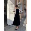 Thirteen Lines Women's Velvet Waist Dress - Autumn/Winter 2022 French Style Long Skirt, Non-Refundable