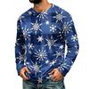 Men's Corduroy Long Sleeve Neck Shirt with Christmas Print for Holiday Casual Wear