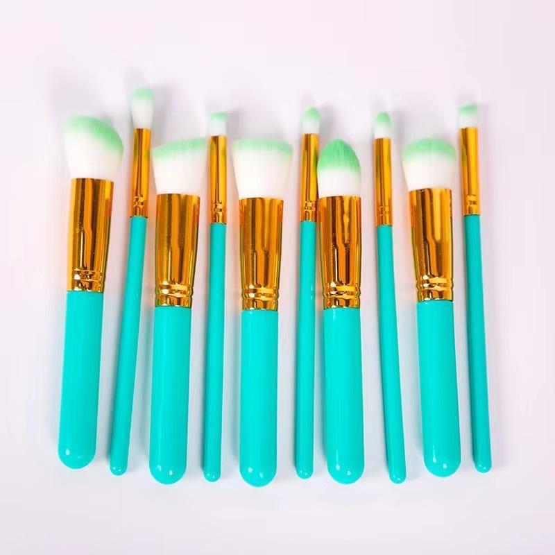 10 Stück Make-up Pinsel Candy Farbe Faser Make-up Pinsel Beauty Werkzeuge Anfänger Make-up Pinsel Set