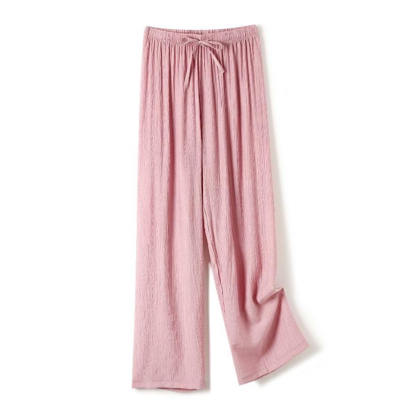 

Han Shu summer pleated ice silk cotton and linen cool pants narrow version straight casual large size sports pants lazy L