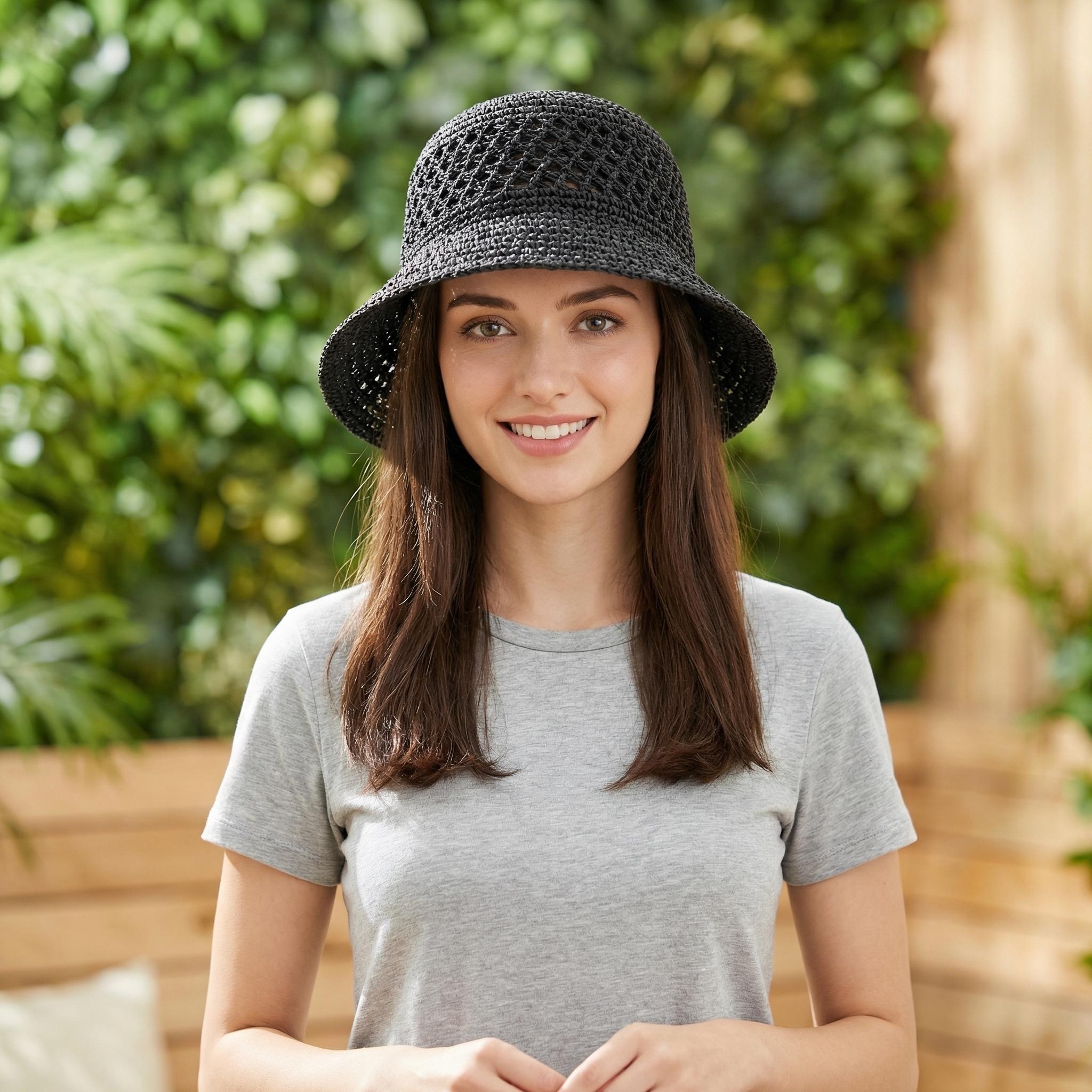 Women s Elegant Sun Hat Outdoor Sun Protection Hat Breathable Summer Fashionable Outdoor Sun Hat Bucket Hat