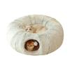 2 In 1 Round Cat Beds House Funny Cat Tunnel Toy Soft Long Plush Dog Bed for Small Dogs Basket Kittens Bed Mat Kennel Deep Sleep