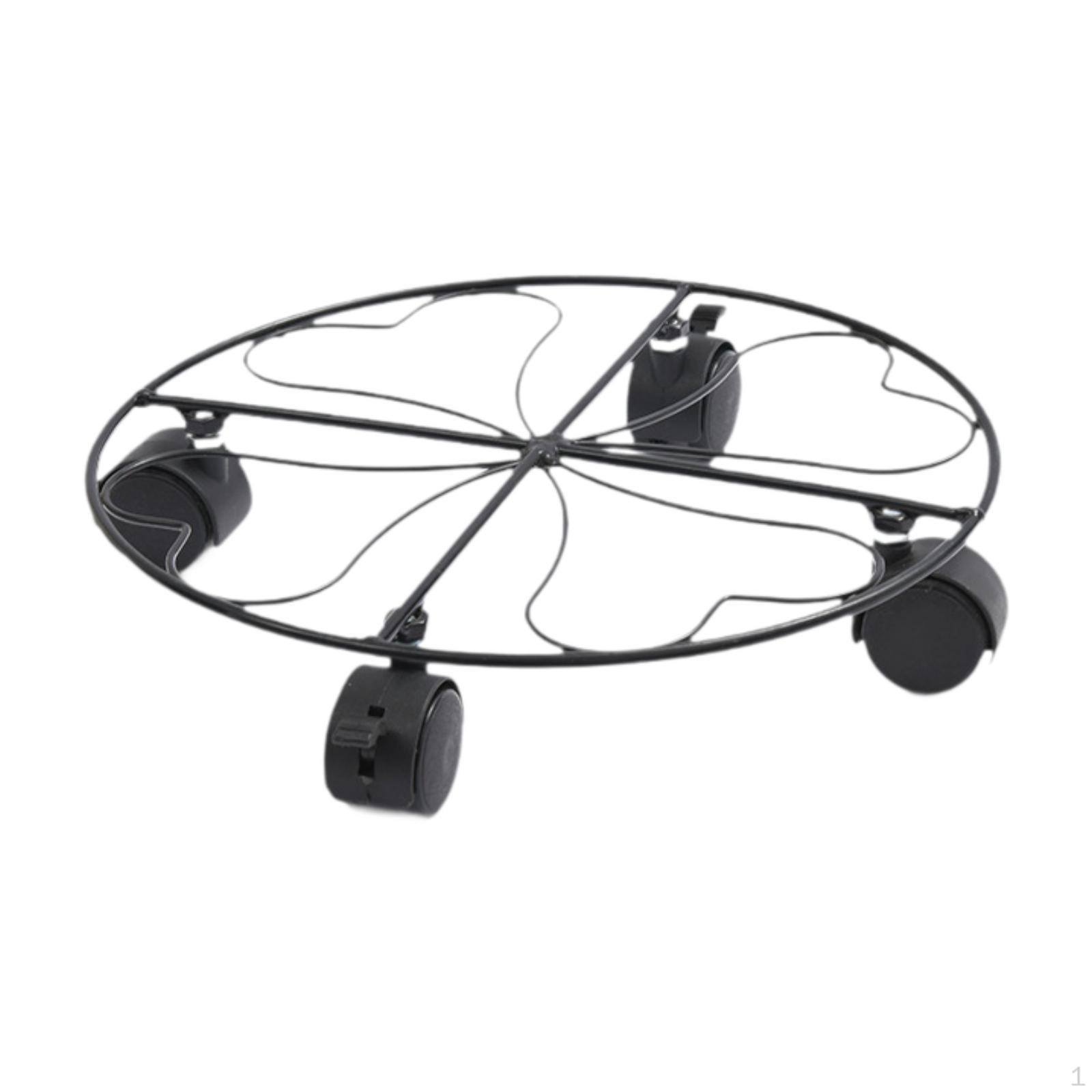 Hollow Heart Pot Caddy Planter Trolley Home with Lockable Wheels Rolling Plant Stand for Living Room
