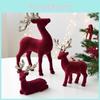 Stunning Christmas Reindeer Ornament Sparkling Burgundy Velvet Decorative Accent For Holiday Trees