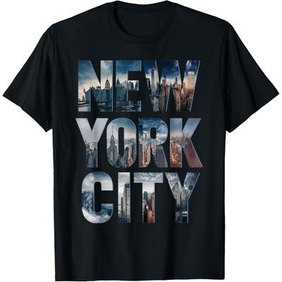 New York City Iconic Skyline Souvenir Gift New York Love NYC T-Shirt(1)